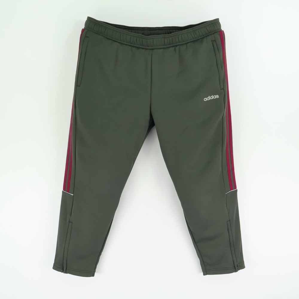 Adidas Activewear Sweatpants Womens XL Green Pink Side Stripes Pockets NWT $50‎